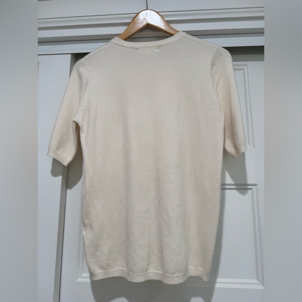 DownEast Cream Knit Embroidered Lemon 🍋 Top - Picture 4 of 6